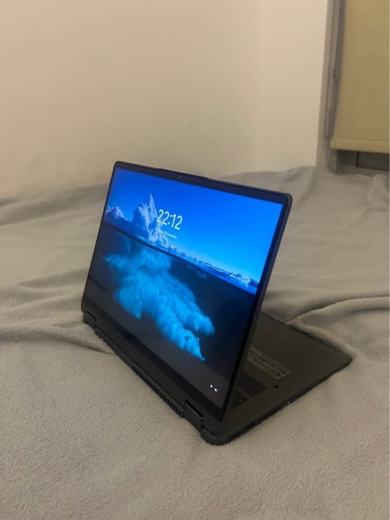 Lenovo IdeaPad Flex 5 Ryzen 7 2-in-1 laptop in tent mode 270-degree hinge flexibility