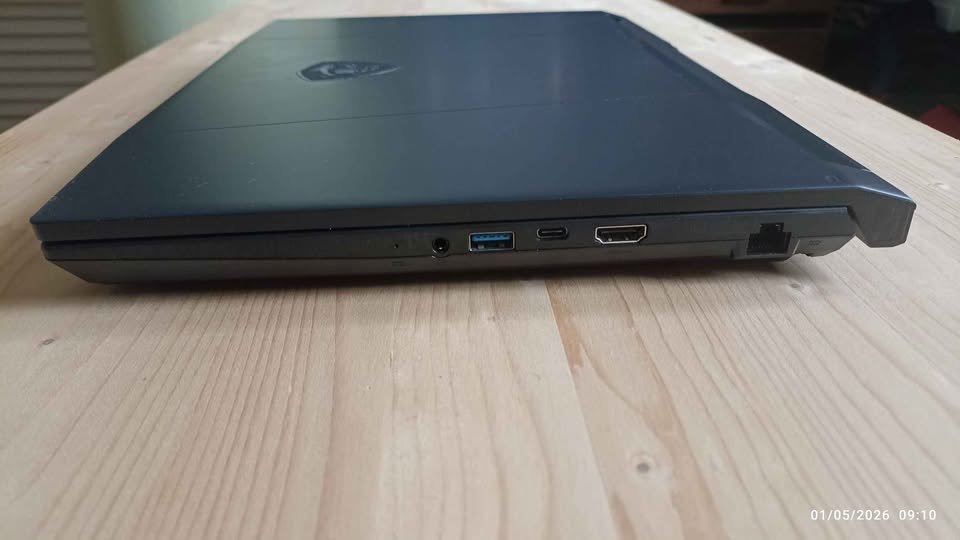 MSI Katana 15 Intel Core i7 Gaming Laptop Right Side View Showing 3.5mm Audio Jack USB 3.0 Type-A USB Type-C HDMI Port and RJ45 Ethernet Port